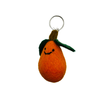 Smiley Mango Handmade Needle Felted Key Ring