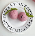 Smiley Peach Handmade Needle Felt Key Ring