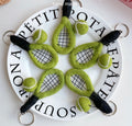 Tennis Racket and Ball Handmade Needle Felt Key Ring in Plate