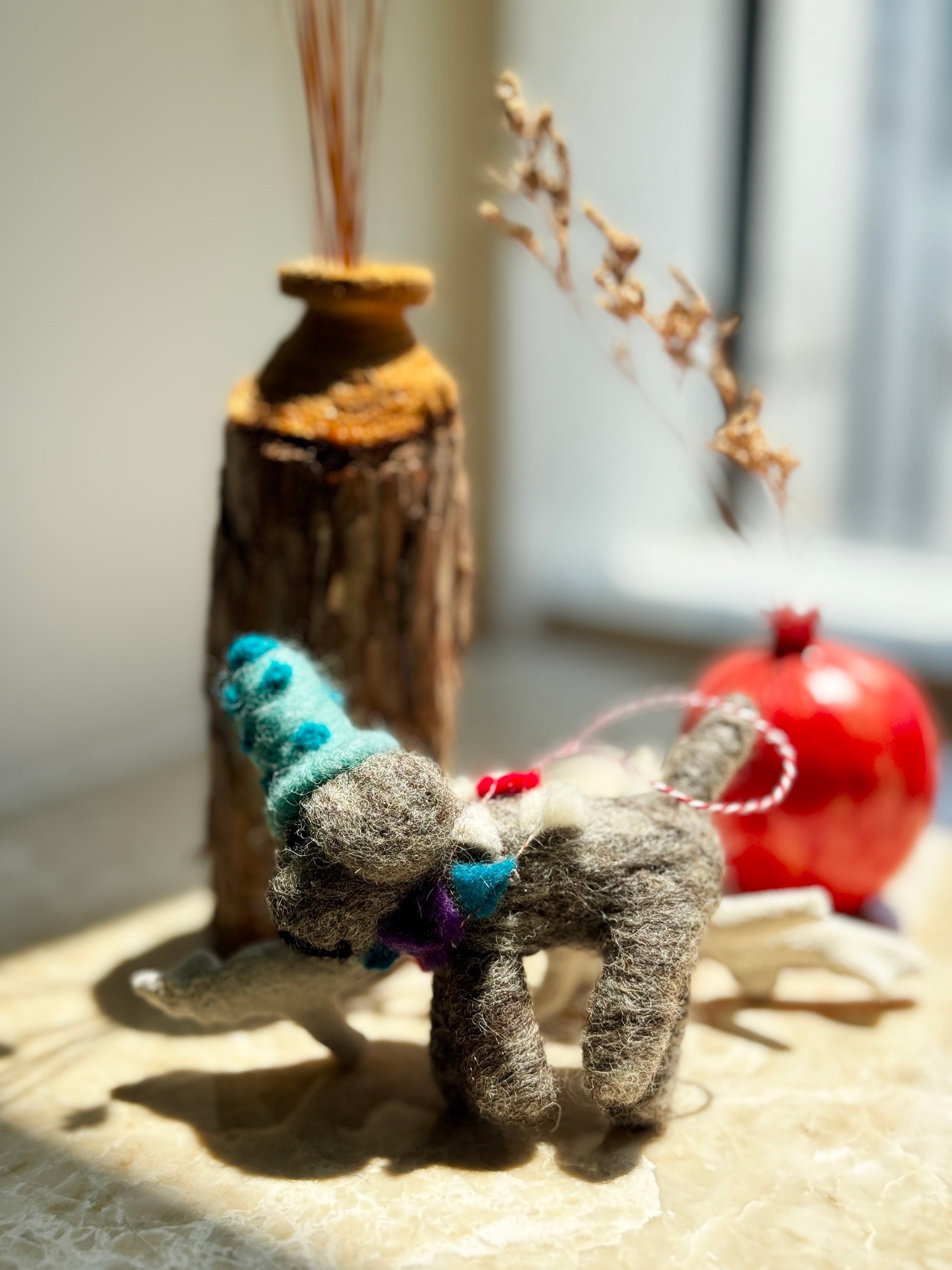 Handmade Needle Felt Grey Puppy