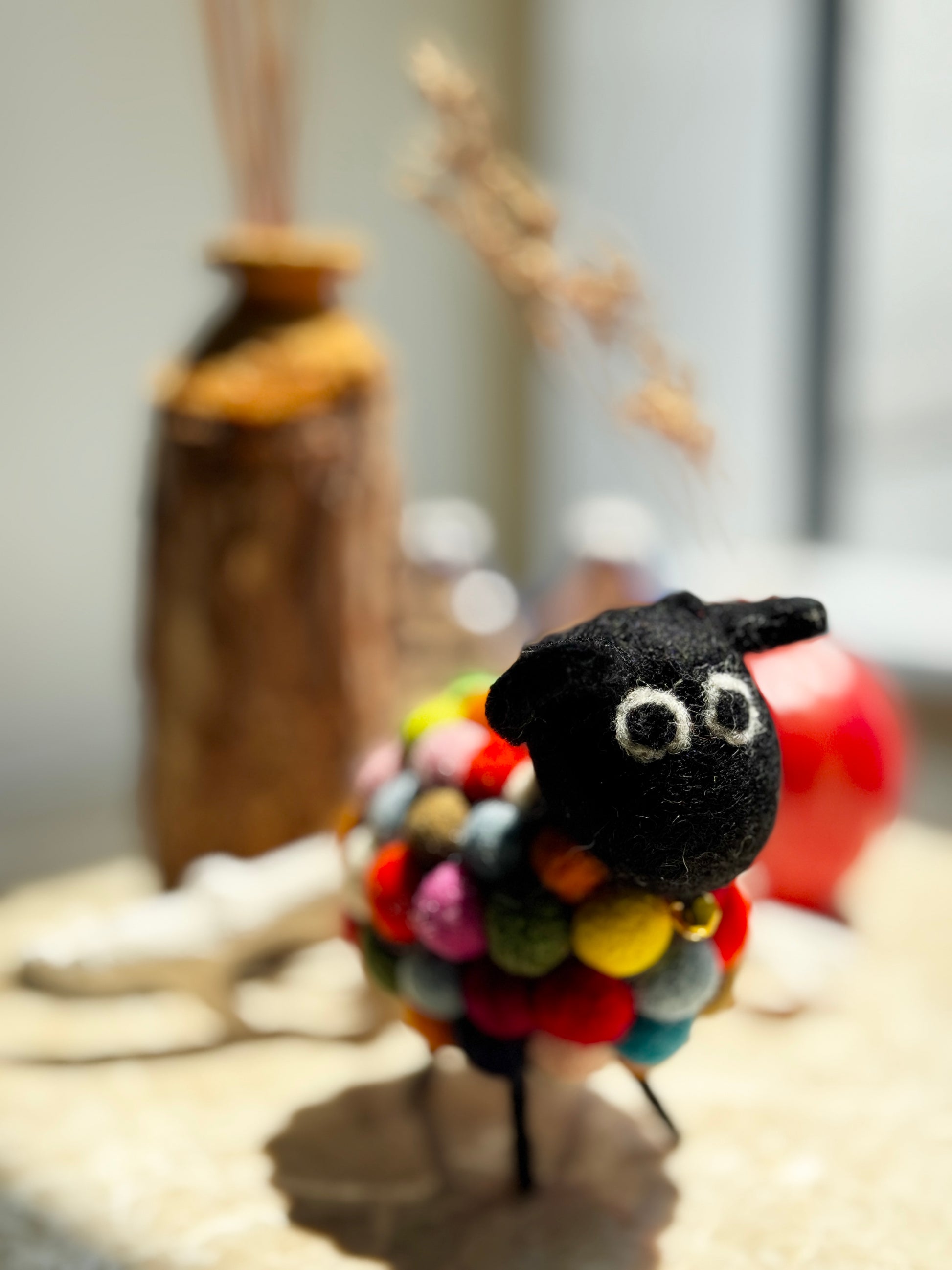 Handmade Needle Felt Colorful Cute Sheep