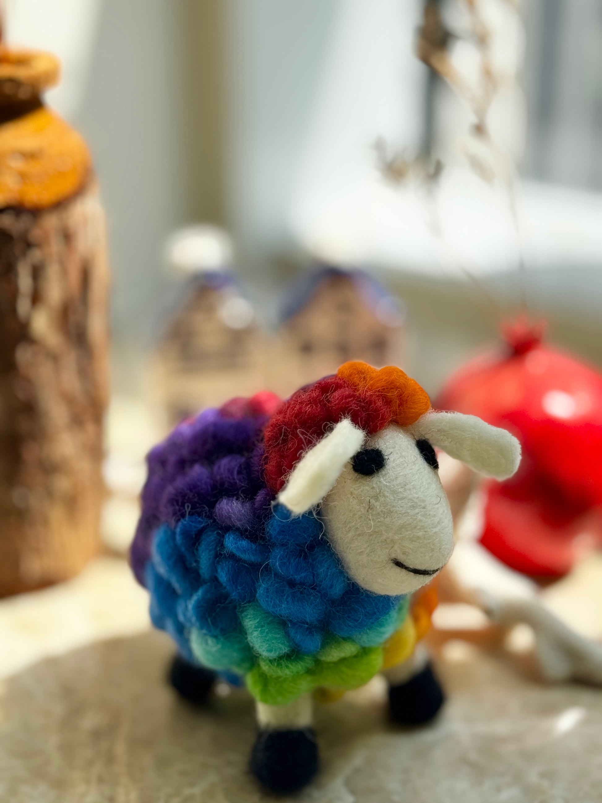 Handmade Needle Felt Colorful Sheep