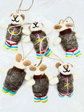 Handmade Needle Felt White Mouse