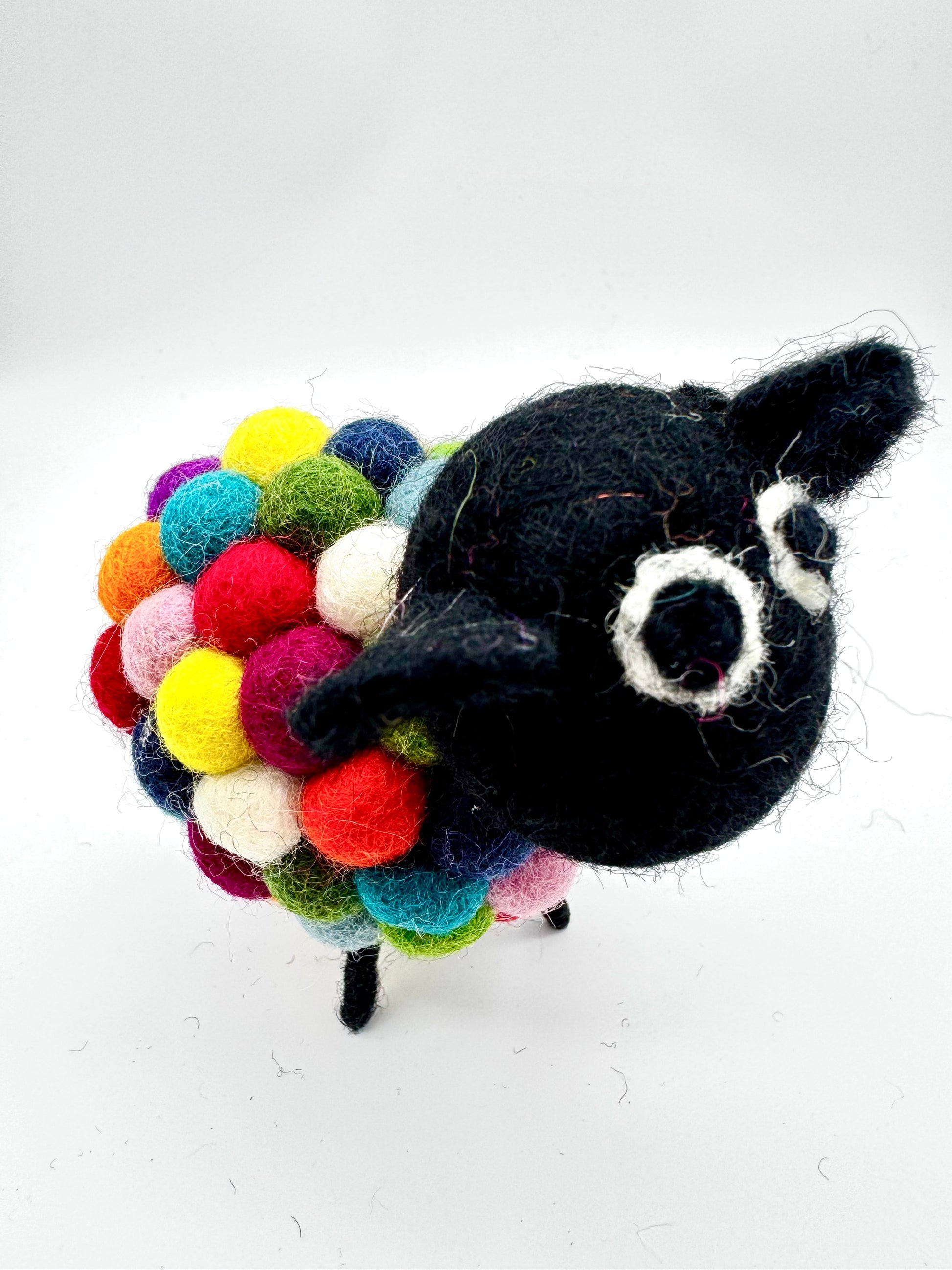 Handmade Needle Felt Colorful Cute Sheep