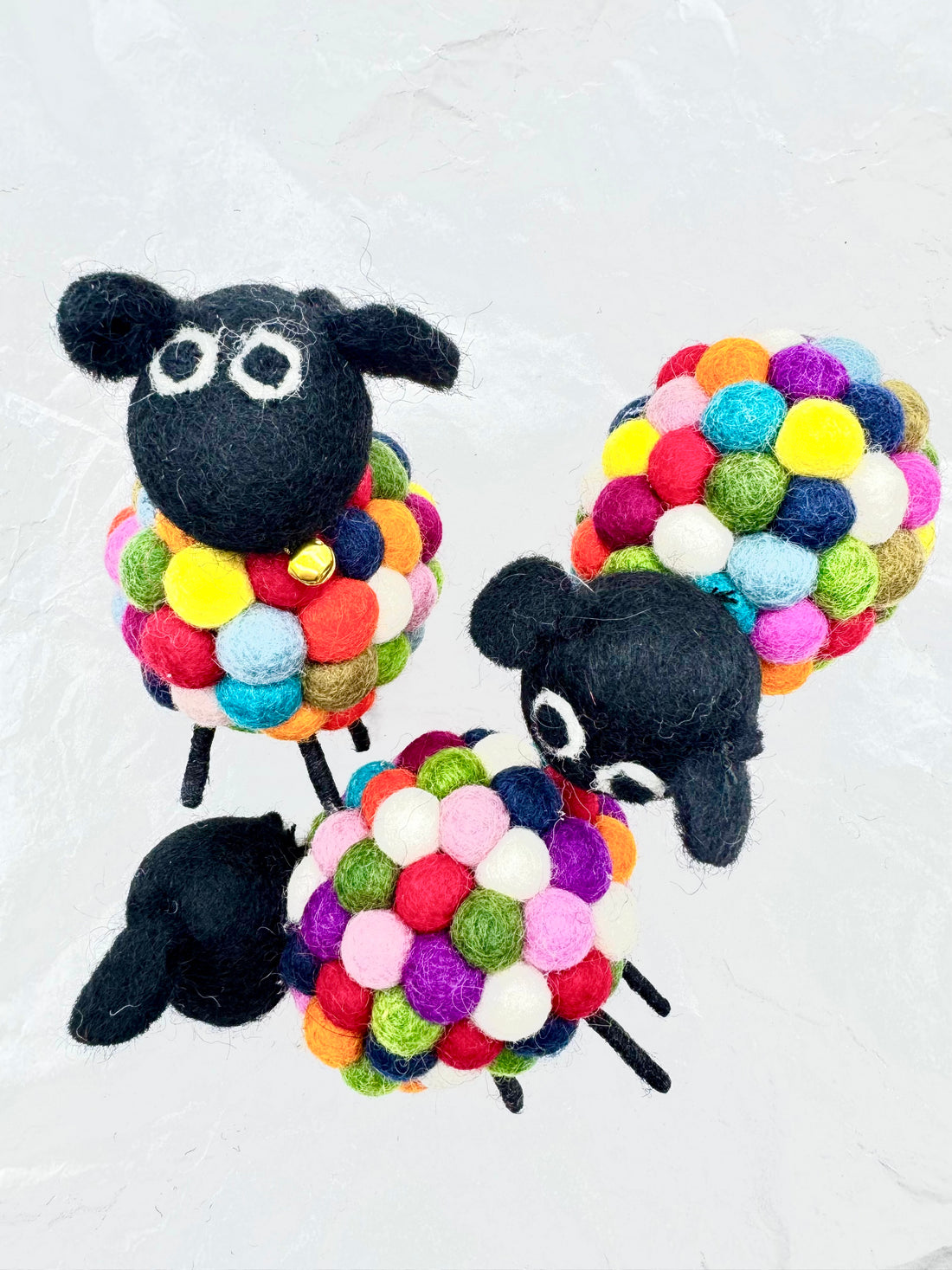 Handmade Needle Felted Colorful Cute Sheep