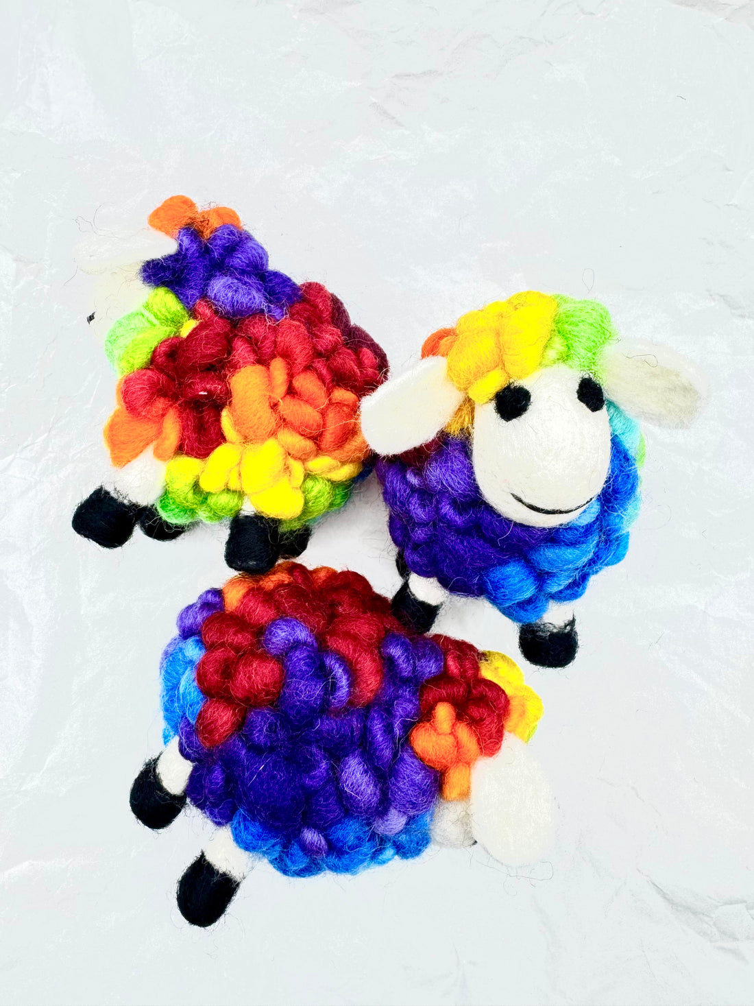 Handmade Needle Felted Colorful Sheep