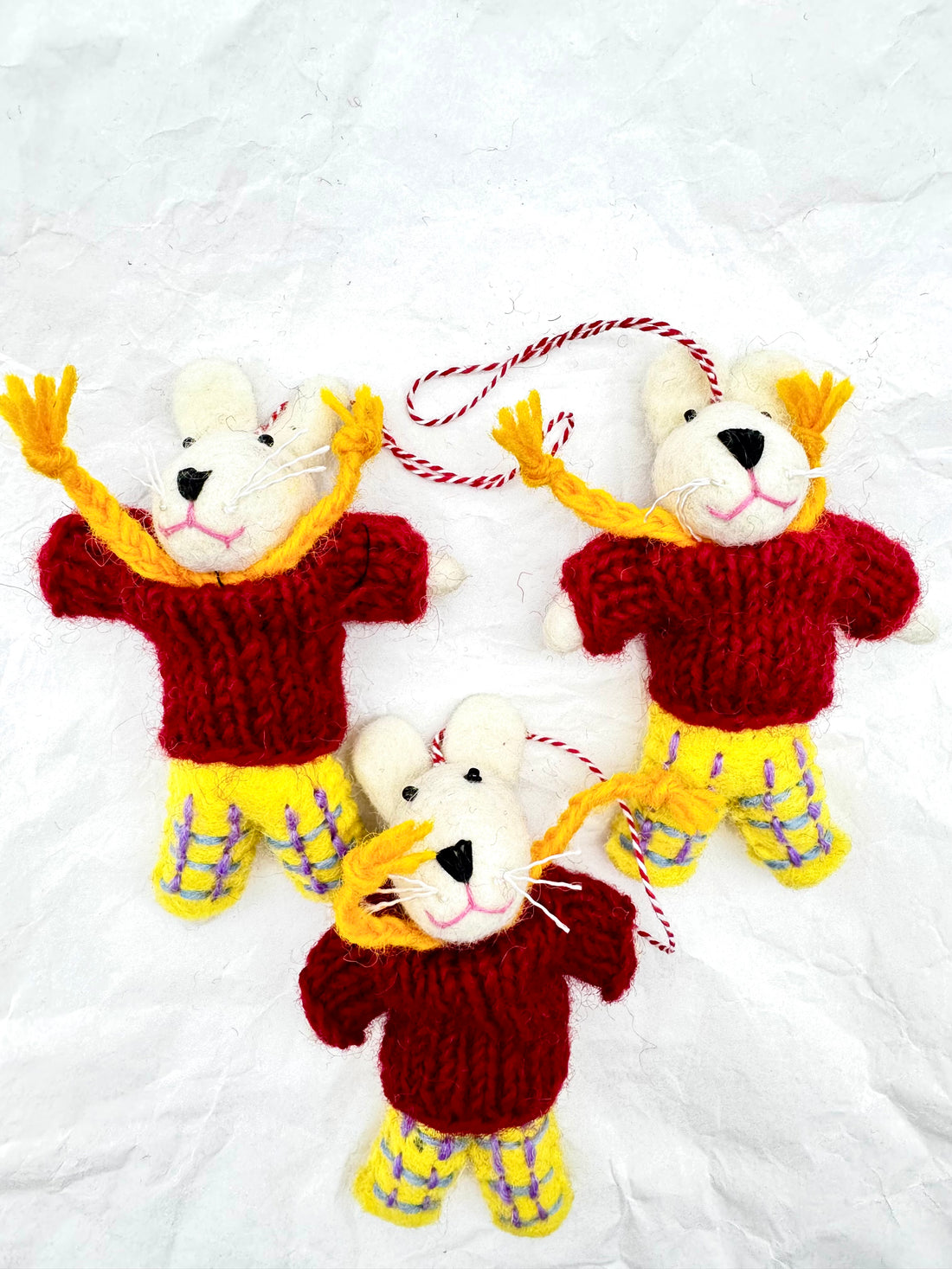 Handmade Needle Felted Little Mouse in Red Sweater