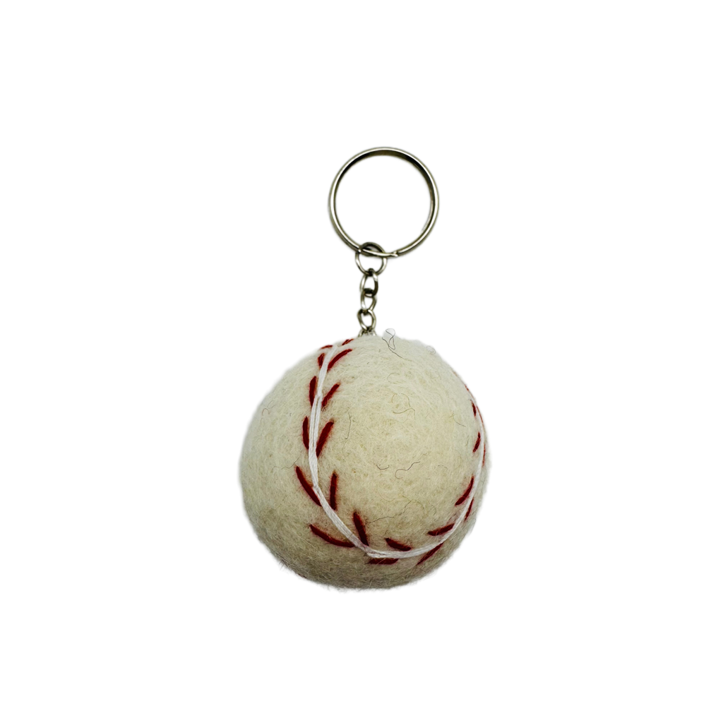 Tennis Ball Handmade Needle Felted Key Ring
