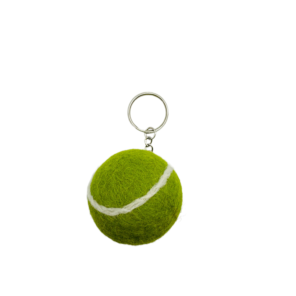 Tennis Ball Handmade Needle Felted Key Ring