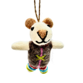 Handmade Needle Felted White Mouse