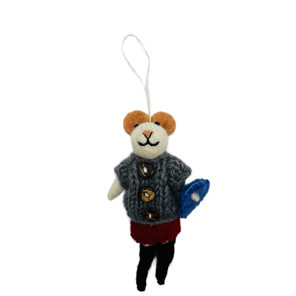 Handmade Needle Felted Little Fashionable Mouse